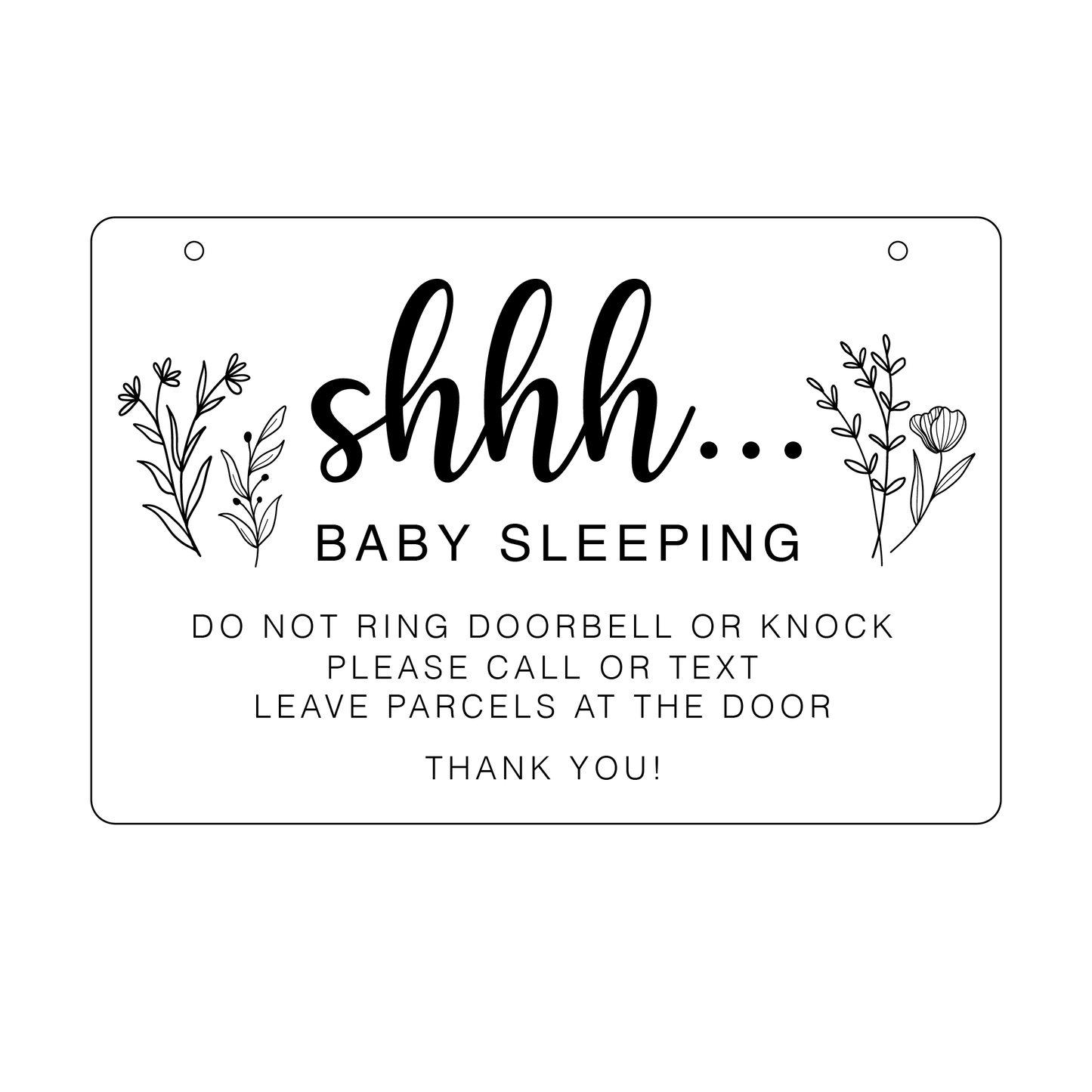 Door Notice Sign - Baby Sleeping