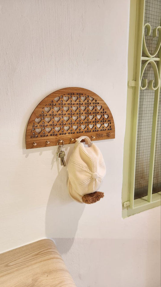 Key Accessory Holder -  Heart Rattan Collection