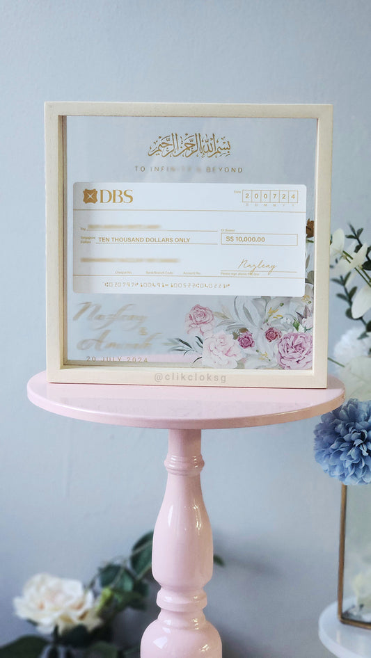 Hantaran Mahar 3D Mock Cheque - HEATHER