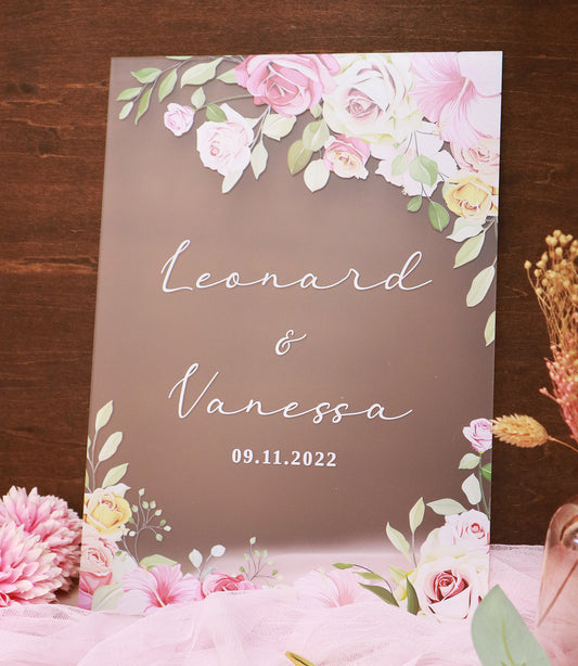 Wedding Sign - Rosy Elegance