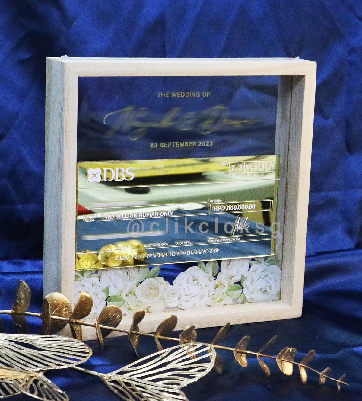 Display Cheques 3D Mock Up Cheque in Frame Display – Clik Clok