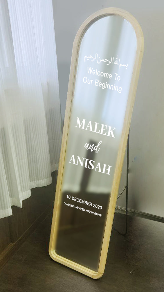 RENTAL | Adohi Arch Standing Mirror Signage