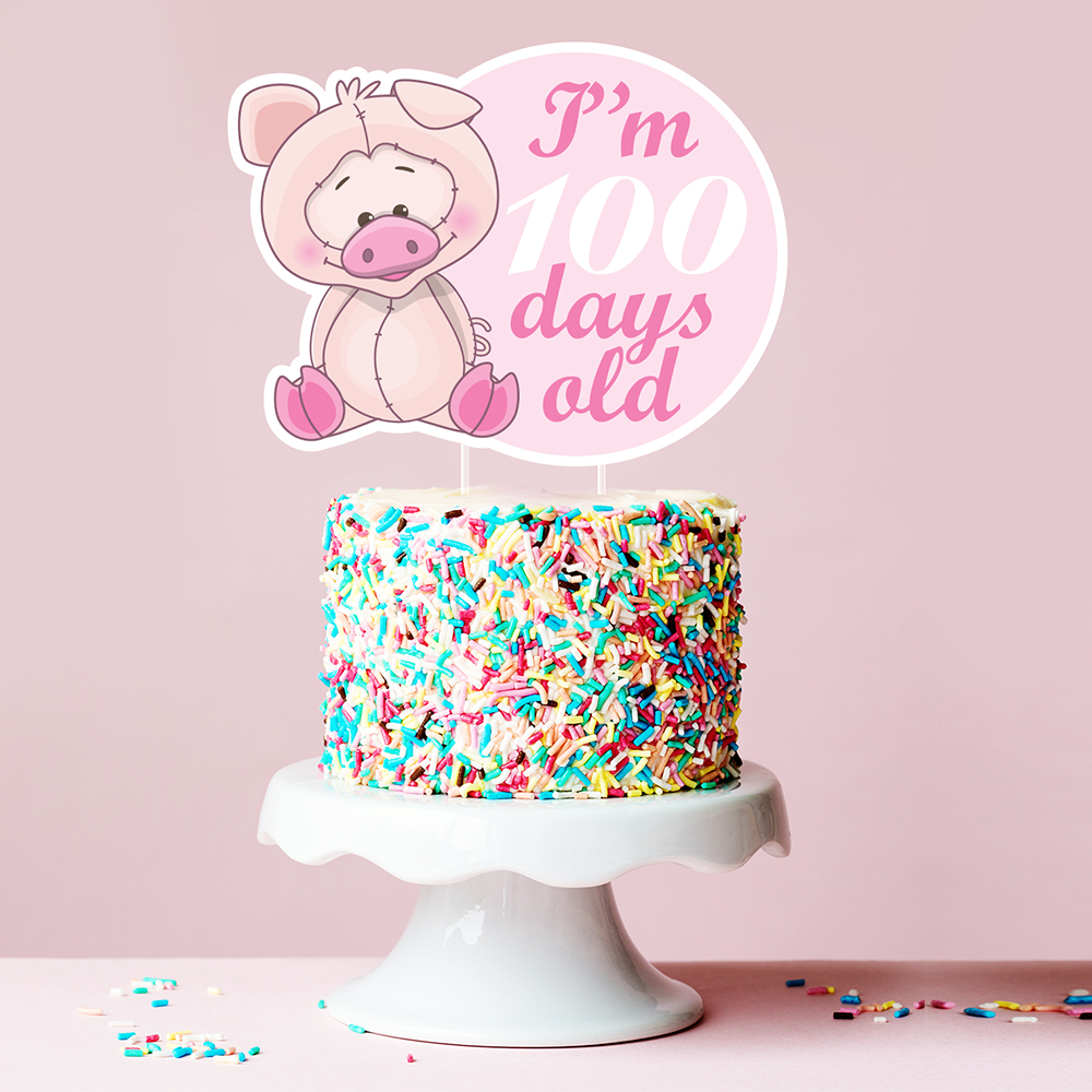 'I'm 100 days old'Cake Topper - Clik Clok