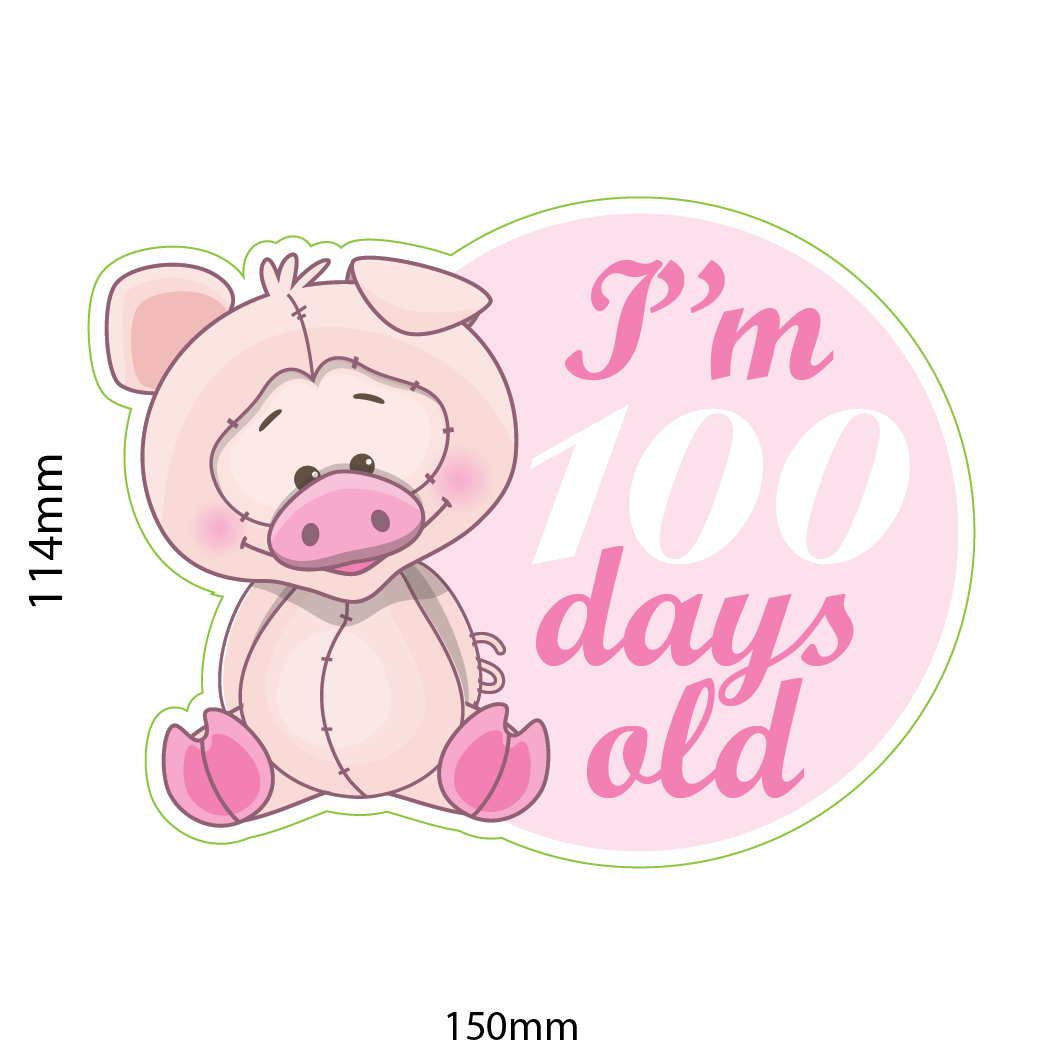 'I'm 100 days old'Cake Topper - Clik Clok