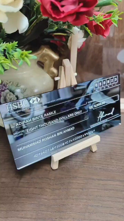 Black Mirror (White Printed Text) Mock up Cheque