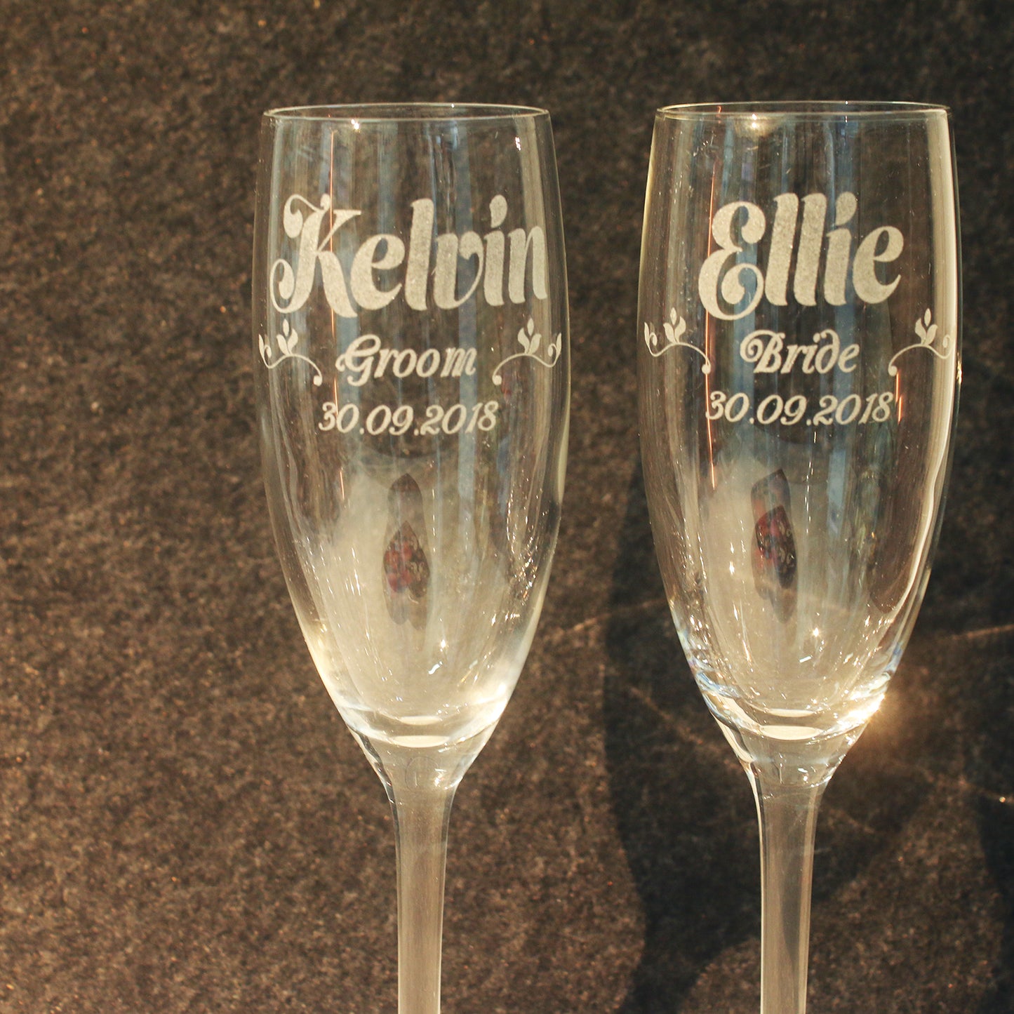 Custom Champagne Glass - Clik Clok