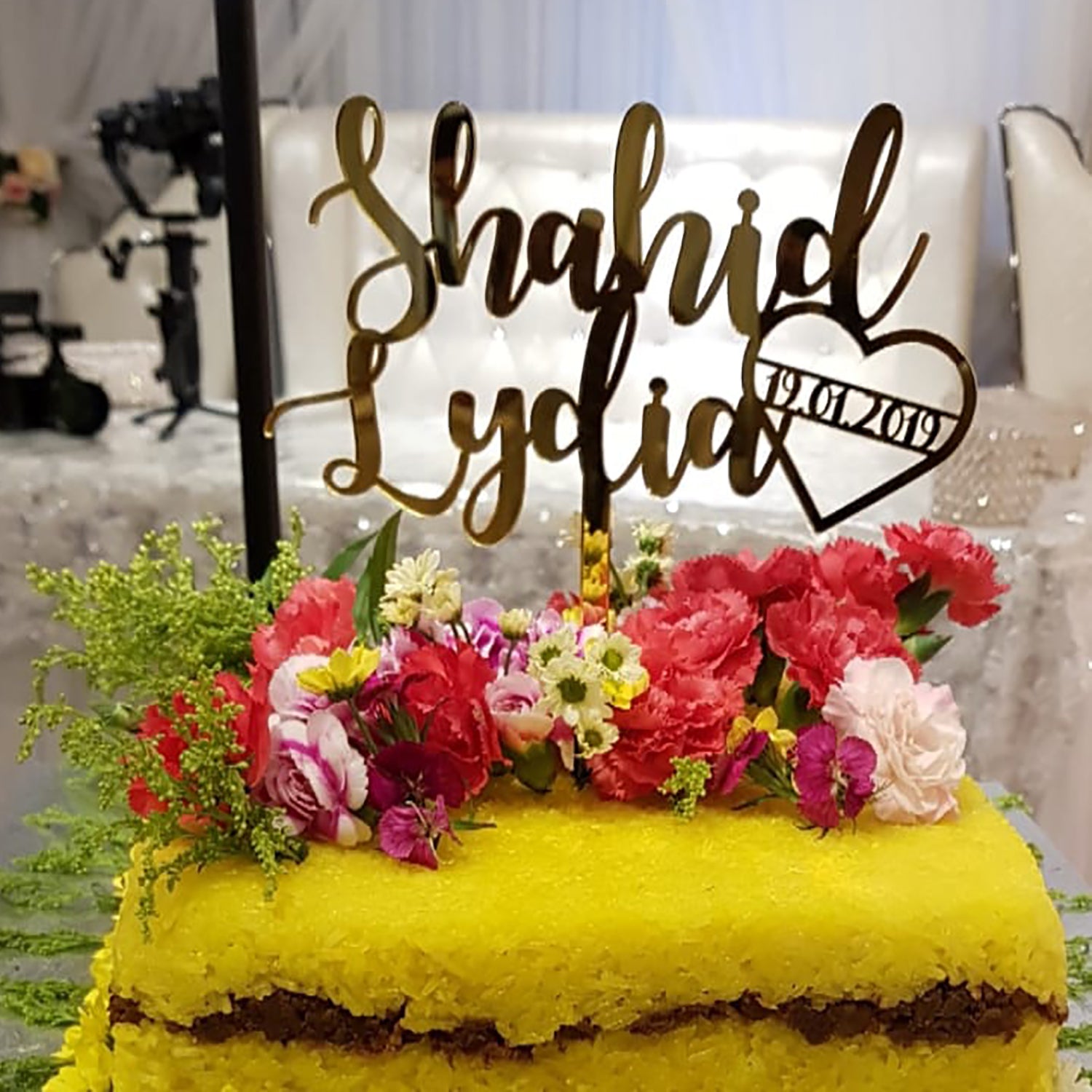 Couple Name Wedding Date Cake Topper - Clik Clok