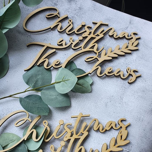 customized christmas wreath home signage