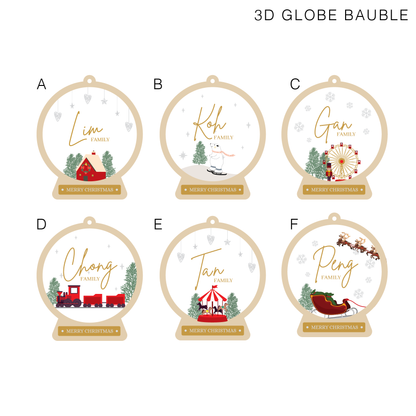 Personalized 3D Christmas Globe Bauble
